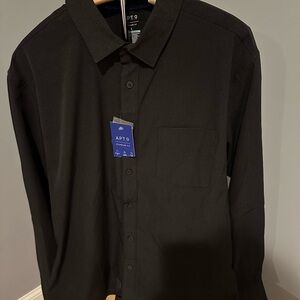 Apt. 9 Men's Dark Gray Casual Button Down Shirt